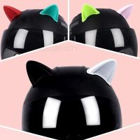 ☽❍ 2pcs Car Motorcycle Helmet Devil Horn Cute Cat Ears Decoration Motocross Full Face Off Road Helmet Decoration Car Accessories