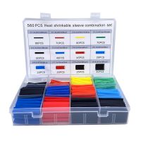 560pcs Heat Shrink Tubing Insulation Shrinkable Tubes Assortment Electronic Polyolefin Wire Cable Sleeve Kit Heat Shrink Tubes