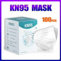 【พร้อมกล่อง】PINSV บรรจุกล่อง 100  เม็ด 100 pcs kn955  ระบายอากาศ Pm2.5 ดำ ฉบับภาษาเกาหลี 100หน้ากาก ขาวกันน้ำ มาส์กหน้า 5 ชั้นผู้ใหญ่ n 95