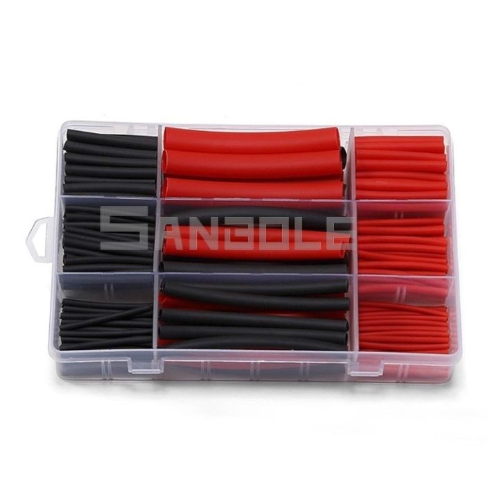 270pcs-cable-sleeve-red-black-boxed-heat-shrinkage-pipe-3-fold-heat-shrink-tube-group-3-1-double-wall-bring-rubber-electrical-circuitry-parts