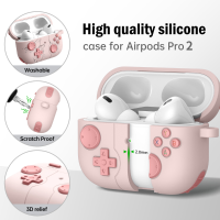 หูฟังไร้สายเข้ากันได้กับ Airpods Pro 2 Creative Gamepad สไตล์ซิลิโคนพร้อมตะขอสำหรับ Apple AirPods Pro 2อุปกรณ์เสริม