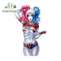 EARLFAMILY 13ซม. X 8.1ซม. สำหรับ Harley Quinn สติกเกอร์รถกันแดดป้องกันประตูรถตู้เย็นเครื่องปรับอากาศสติ๊กเกอร์ภาพอะนิเมะกันน้ำ