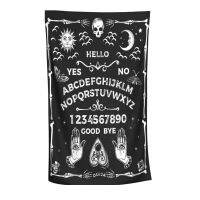 Magic Ouija ผ้าเช็ดตัวแห้งเร็วกอทิกสำหรับผู้ใหญ่เด็กลายหัวกะโหลกดวงอาทิตย์ดวงจันทร์สีดำ