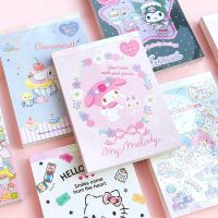 Japanese Cute Cartoon Melody Sanrio Note Book Coloring Page Note Memo Hand Account Decoration with Stickers 12 Styles Label Maker Tape