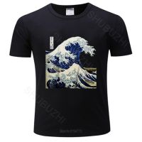 เสื้อยืดคอกลม ผ้าฝ้าย พิมพ์ลายกราฟฟิค Kanagawa The Great Wave shubuzhi สไตล์ญี่ปุ่น แฟชั่นฤดูร้อน สําหรับผู้ชายS-5XL