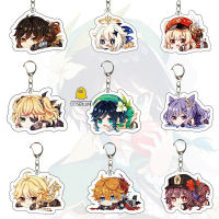 เกม Genshin Impact พวงกุญแจคอสเพลย์ Scaramouche Keqing Key Chain Nilou กระเป๋าเป้สะพายหลังจี้อะคริลิค Qiqi อุปกรณ์เสริมคริสต์มาสของขวัญ