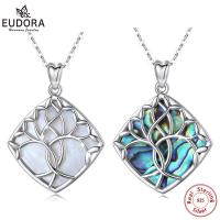 EUDORA 925 Sterling Silver Tree Of Life Pendant Mother Of Pearl Shell Sparkling Tree Necklace For Women Man Teen Fine  Jewelry