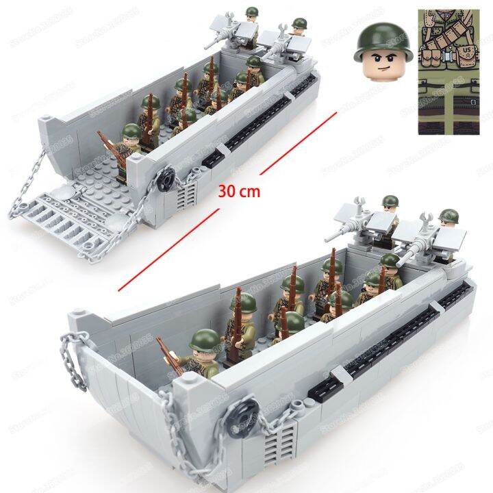 การลงจอดยาน-lcvp-ทหารบล็อคก่อสร้าง-ww2ร่างทหารการรบพิเศษของเล่นเด็กผู้ชายของขวัญเด็กแบบจำลองกองทัพ