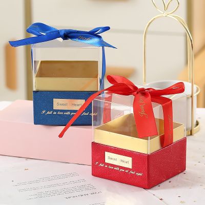【JH】 Manufacturers wholesale acrylic transparent wedding candy box European style companion gift square packaging