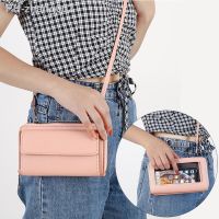 Women Handbags Touch Screen Leather Crossbody Bags Multifunctional Large Capacity Shoulder Bag Portable Phone Purse High Quality