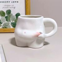 Funny Ceramic Mug Cute Coffee Cup Kawaii Pinch Belly Cups Porcelain Drinking Mugs Breakfast Milk Tea Water Cup Gift for Girl