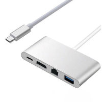 typec hub ฮับ ความคมชัดสูง hdmi rj45 การ์ดเครือข่ายกิกะบิต PD USB 3.0 4in1 ท่าเรือขยาย .