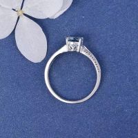 Aquamarine S925 Silver ashion Jewelry Diamond Crystal Wedding Ring Cincin