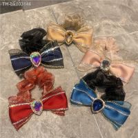 ۞❧▣ Queen Organza Water Drop Rhinestone Hair Ties Elastic Hair Bands for Women Shiny Organza Lace Bow-knot Hairbands Rubber Bands