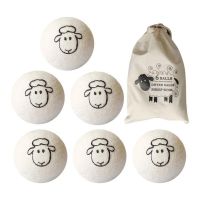 Wool Laundry Balls 6 Pcs Reusable Organic Natural Wool Drier Ball For Laundry Dryer Soft Touch Dryer Accessories For Clothing