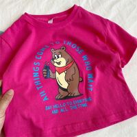 Childrens private leisure joker cuhk cartoon printed t-shirts 2023 childre童装男女童卡通印花T恤2023儿童休闲百搭中大童半袖上衣T818z