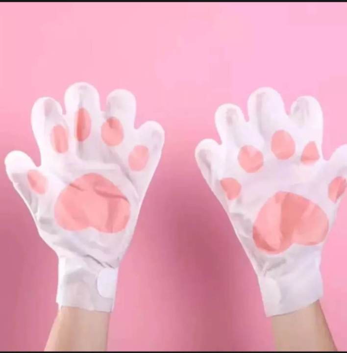 มาส์กมือรูปมือแมว-มาส์กมือเพื่อผิวมือนุ่มลื่น-ลดการเหี่ยวหย่น-ดูสุขภาพดี-ขาว-สว่างกระจ่างใสขึ้น