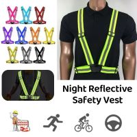 Cycling Reflective Safety Vest Jogging Stretch Gloss Elastic Strap Night Work Safety Reflective Vest Adjustable Reflective Cloth