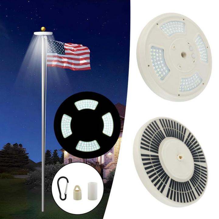 Solar Flag Pole Light with 128 LEDs and Hook 2500mAh LED Flagpole Light for 15 25Ft Flag Pole