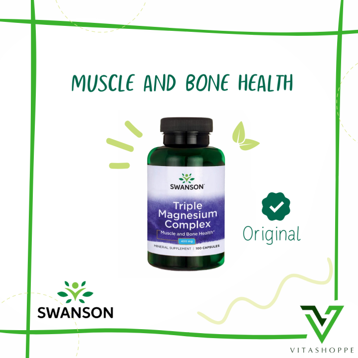 Swanson Triple Magnesium Complex 400mg 100 Caps best by 2/2026 Lazada PH