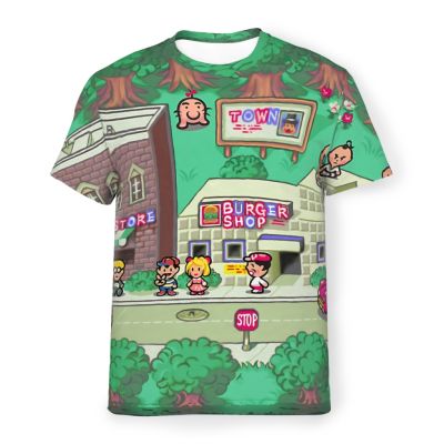 Earthbound Game Polyester TShirt for Men Town Soft Leisure เสื้อยืดบาง ๆ ความแปลกใหม่หลวม