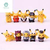 TWCEJE168 10ชิ้น/เซ็ตการ์ตูนตัวเลขตุ๊กตาโมเดลตุ๊กตา Pokémon ตุ๊กตาขยับแขนขาได้ของเล่นขนาดเล็กรูปปิกาจู