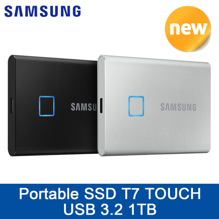Portable SSD T7 TOUCH USB 3.2 1TB (Black) Memory & Storage - MU