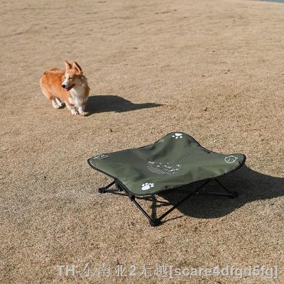 hyfvbu✤  Outdoor aluminum alloy folding pet bed tent removable and washable mat vacation beach