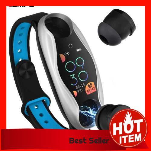 LEMFO LT04 Intelligent Headphones Bracelet 2in1 Health Fitness Tracker  Smart Watch with Bluetooth 50 Wireless Headsets  Silver