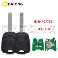 รีโมทคอนโทรล Datong Dunia Mobil 307 C1 C3 434Mhz ชิป PCF7961 ID46 Pintar Otomatis Repalce Mobil Ki Kosong