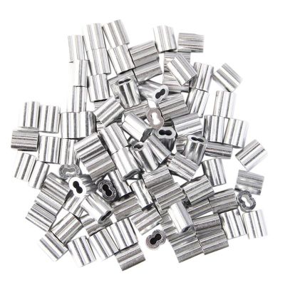 100pcs Aluminum Crimping Loop Sleeve for 3mm Diameter Wire Rope and Cable