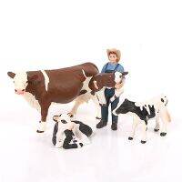 Simulation Action Figures Farm Animals Model Milk Cow Poultry Cattle Calf Bull PVC Models Collection Kids Toys