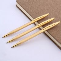 High quality metal Ballpoint pen wave Engraved flowers stainless steel golden Ball point pen Stationery Office supplies Pens