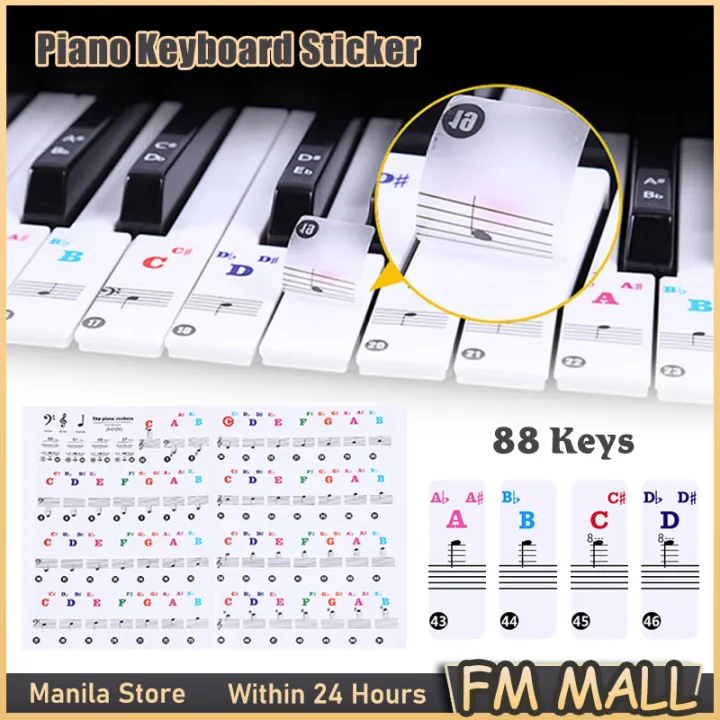 37/49/54/61/88 Key Universal Piano Keyboard Sticker For Beginners ...