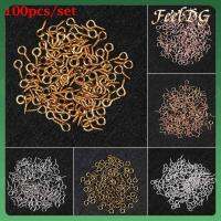 FEELDG 100pcs/pack เครื่องประดับ แฮนด์เมด พวงกุญแจ เครื่องประดับ หมุดเกลียว DIY ตะปูเกลียว เล็บแกะ