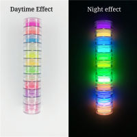 6 Pcs/12 Pcs Nail Art Fine Powder Glow In The Dark Glitter Pigment Dust สำหรับ UV Polish Luminous Nail Art Powder Manicure Dust-Zaiu