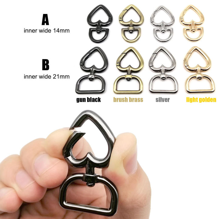 heart-shape-spring-gate-o-แหวนเปิดกระเป๋าหนังกระเป๋าถือเข็มขัดหัวเข็มขัดเชื่อมต่อจี้-key-chain-snap-clasp-carabiner-jieloe