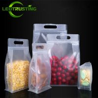 50pcs 3D Portable Frosted Stand up Matte Plastic Zip Lock Bag Translucent Coffee Snack Party Wedding Gifts Packaging Pouches Food Storage Dispensers