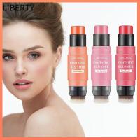 LIBERTY คงทนไม้ทาแก้มสองหัวบลัชออนเนื้อครีมสีแสดสีส้มเชอร์รี่สีชมพูพร้อมแปรง