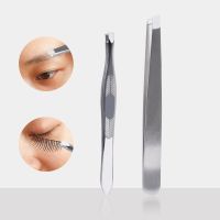 1PC Stainless Steel Eyebrow Tweezer Beauty Clip Flat Mouth Bevel Mouthweezers Facee Hair Removal Harmless Makeup Beauty Tool