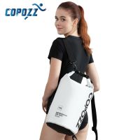 COPOZZ เสื้อม้วนพีวีซี15L กีฬากลางแจ้งถุงแห้งถุงกันน้ำถุงใส่ของอเนกประสงค์สำหรับการเดินทางไปยิมกระเป๋าเก็บของส่วนบุคคลแบบปรับได้