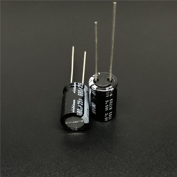 10pcs-100pcs-680uf-25v-nichicon-hv-series-10x16-high-ripple-current-low-impedance-25v680uf-aluminum-electrolytic-capacitor