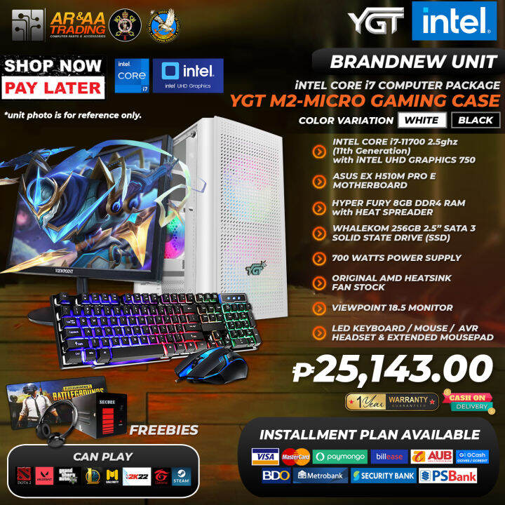 BRANDNEW Computer Set CPU-YGT M2 Micro Gaming Case-Intel Core i7 11700 ...