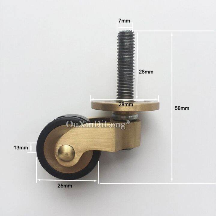 4ชิ้น1-ล้อทองเหลืองแข็งล้อยางเงียบโต๊ะเก้าอี้โซฟาฟุตล้อเลื่อนเฟอร์นิเจอร์อเนกประสงค์-หมุนรอก