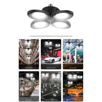 10000LM LED Garage Light E27 100W Bulb Deformable Ceiling Fixture Lamp for Workshop Warehouse Factory Gym ABS