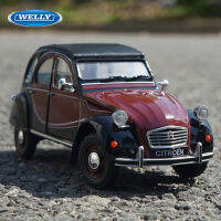 Welly 1:24ซีตรอง2CV 6ชาร์ลสตันล้อแม็กรถสปอร์ตรุ่น D Iecasts โลหะของเล่นคลาสสิกรถย้อนยุครุ่นเก็บของขวัญเด็ก