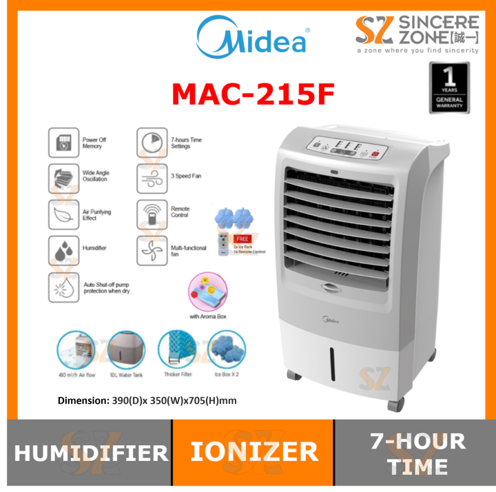 MIDEA MAC215F 15L AIR COOLER WITH IONIZER & HUMIDIFIER Lazada