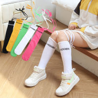 2022 New Cross Strap Childrens Middle Tube Tide Socks 3-8 Years Old Girls Knee Length Stockings 12 Years Old Foreign Leg Socks