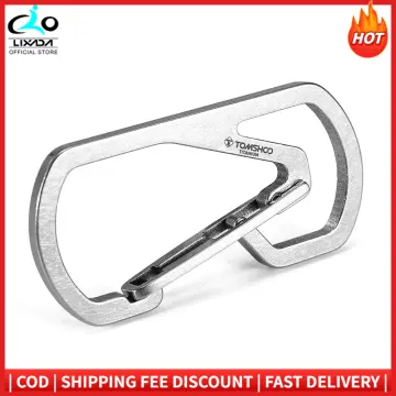 5PCS D Shape Plastic Carabiner D-Ring Key Chain Spring Hook