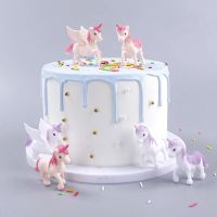 3Pcs/Set PVC Pegasus Unicorn Models Cartoon Anime Figure Succulents Assembly Ornaments Cake Decoration Figma Gift  Home Ornament